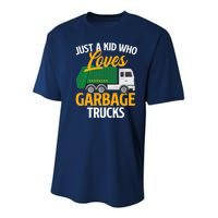 Just A Boy / Girl Who Loves Garbage Trucks Trash Dump Truck Lover Youth Performance Sprint T-Shirt