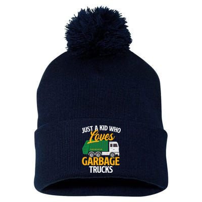 Just A Boy / Girl Who Loves Garbage Trucks Trash Dump Truck Lover Pom Pom 12in Knit Beanie