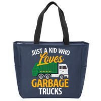 Just A Boy / Girl Who Loves Garbage Trucks Trash Dump Truck Lover Zip Tote Bag