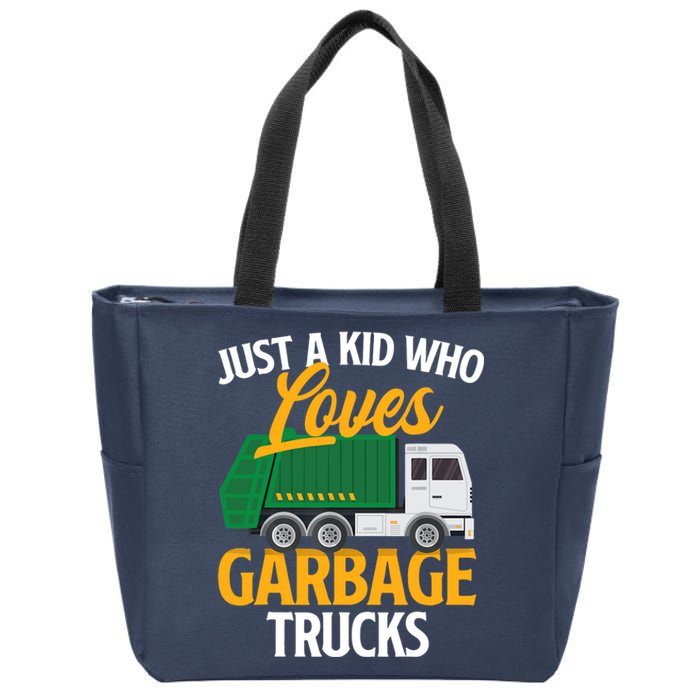 Just A Boy / Girl Who Loves Garbage Trucks Trash Dump Truck Lover Zip Tote Bag