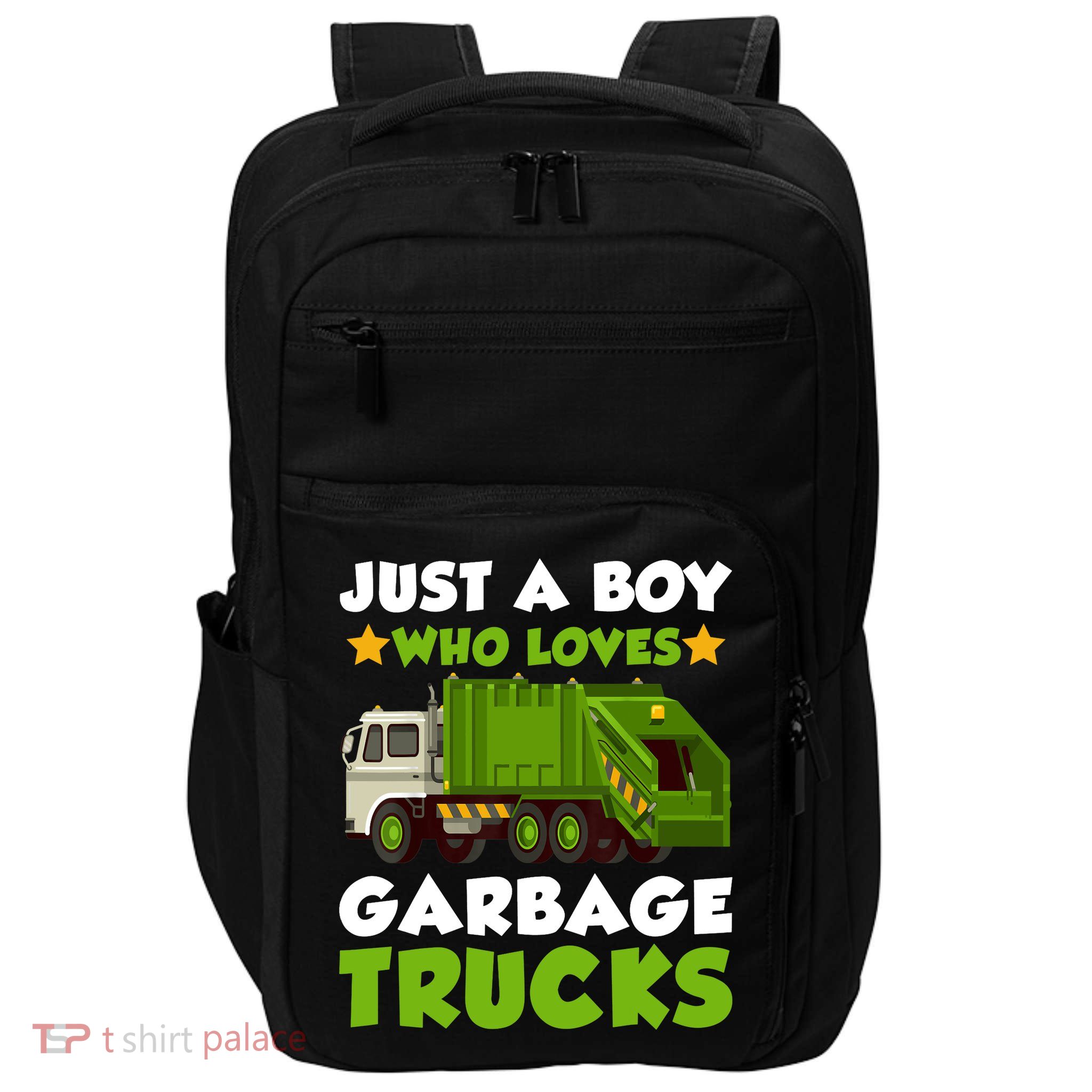 Just A Boy Who Loves Garbage Trucks Lover Trucker Impact Tech Backpack