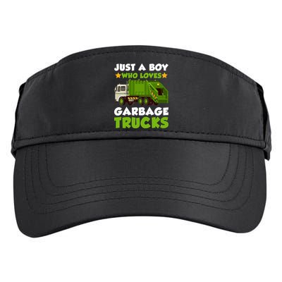 Just A Boy Who Loves Garbage Trucks Lover Trucker Adult Drive Performance Visor
