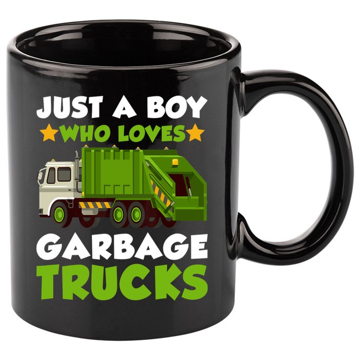 Just A Boy Who Loves Garbage Trucks Lover Trucker 11oz C Handle Ceramic Mug