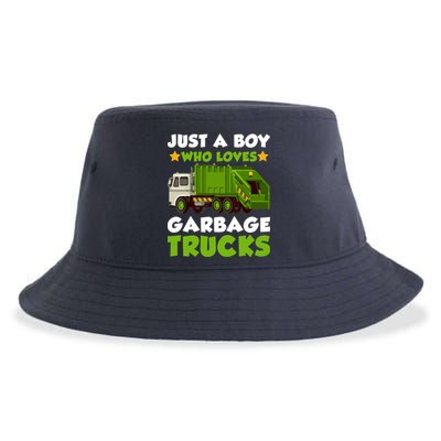 Just A Boy Who Loves Garbage Trucks Lover Trucker Sustainable Bucket Hat
