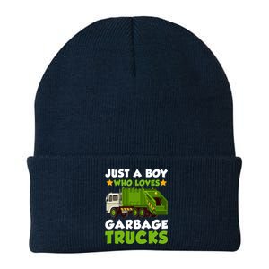 Just A Boy Who Loves Garbage Trucks Lover Trucker Knit Cap Winter Beanie