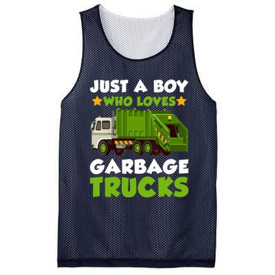 Just A Boy Who Loves Garbage Trucks Lover Trucker Mesh Reversible Basketball Jersey Tank