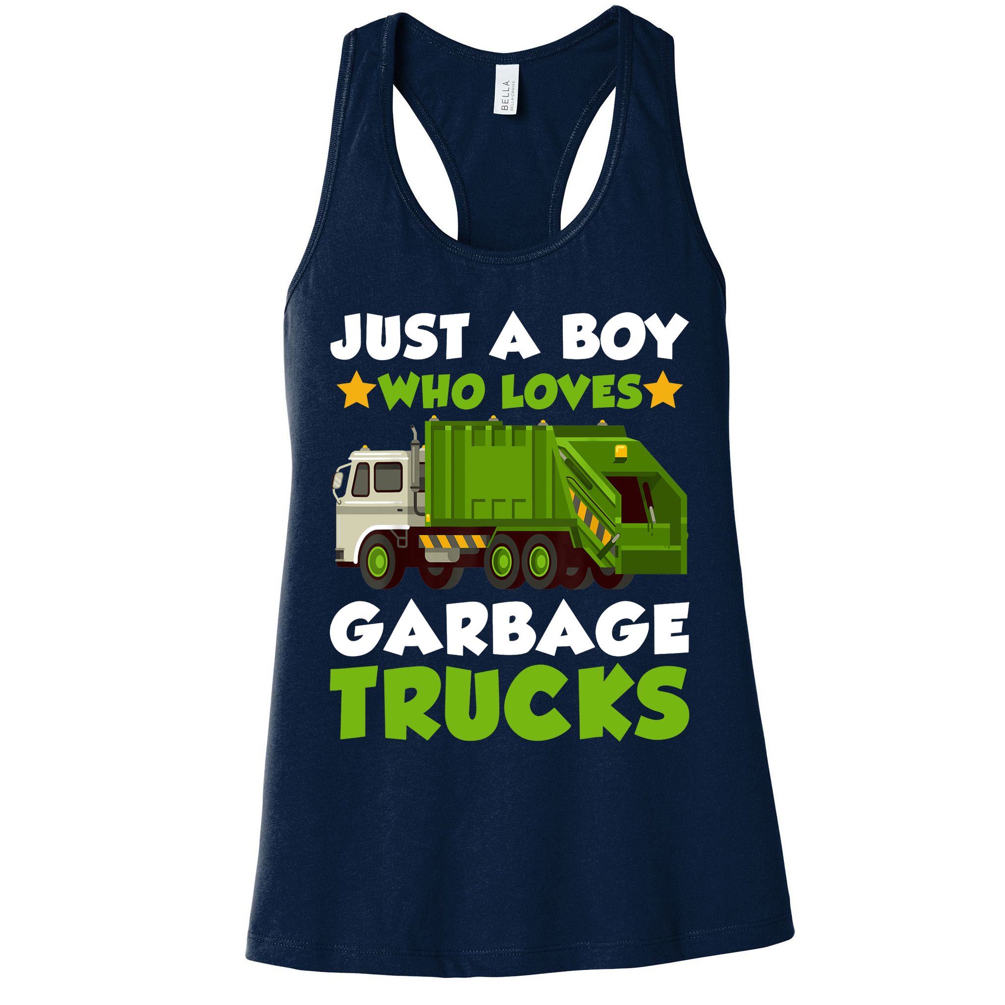 Just A Boy Who Loves Garbage Trucks Lover Trucker Womens Tank Top