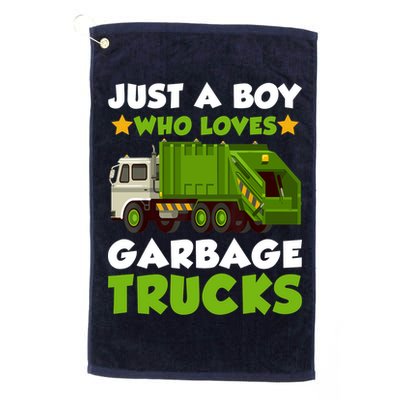 Just A Boy Who Loves Garbage Trucks Lover Trucker Golf Towel