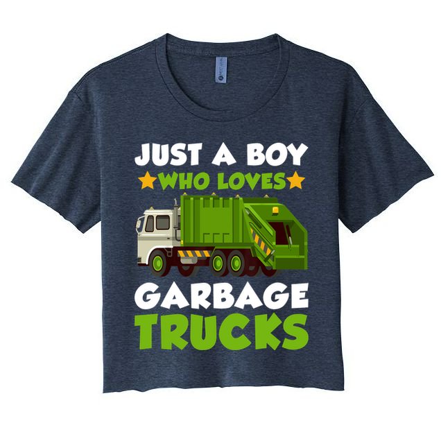 Just A Boy Who Loves Garbage Trucks Lover Trucker Crop Top