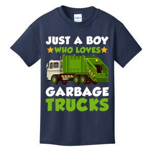 Just A Boy Who Loves Garbage Trucks Lover Trucker Kids T-Shirt