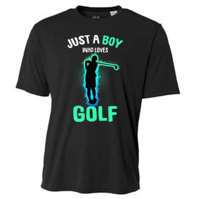 Just A Boy Who Loves Golf Club Golfer Cooling Performance Crew T-Shirt