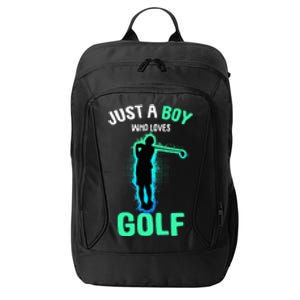 Just A Boy Who Loves Golf Club Golfer City Backpack