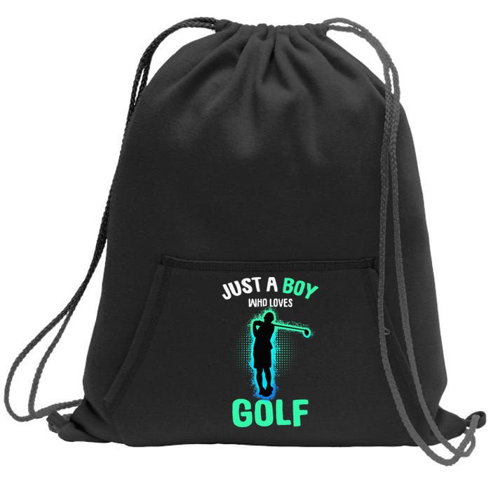 Just A Boy Who Loves Golf Club Golfer Sweatshirt Cinch Pack Bag