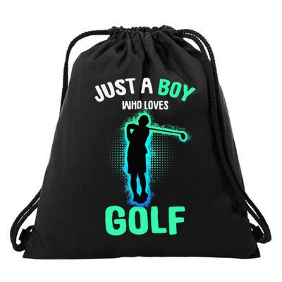 Just A Boy Who Loves Golf Club Golfer Drawstring Bag