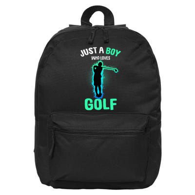 Just A Boy Who Loves Golf Club Golfer 16 in Basic Backpack