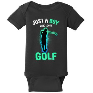 Just A Boy Who Loves Golf Club Golfer Baby Bodysuit