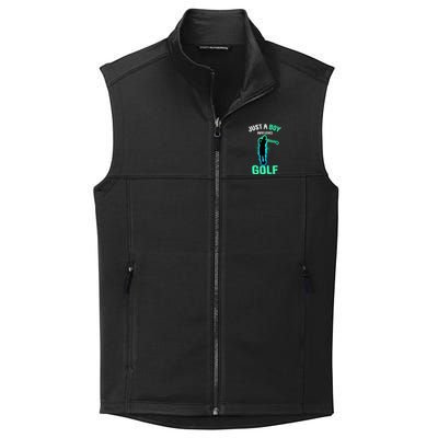 Just A Boy Who Loves Golf Club Golfer Collective Smooth Fleece Vest