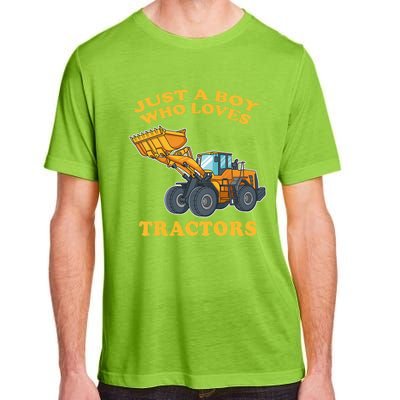 JUST A BOY WHO LOVES DUMP TRACTORS Adult ChromaSoft Performance T-Shirt