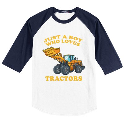 JUST A BOY WHO LOVES DUMP TRACTORS Baseball Sleeve Shirt