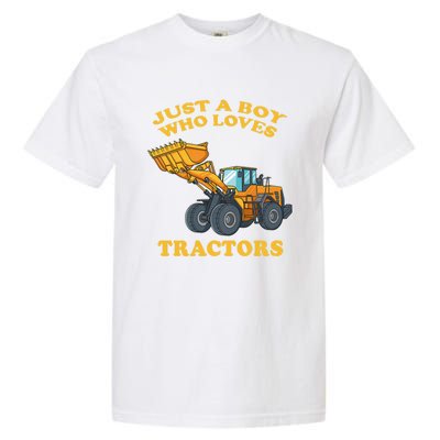 JUST A BOY WHO LOVES DUMP TRACTORS Garment-Dyed Heavyweight T-Shirt