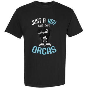 Just A Boy Who Loves Orcas Killer Whale Garment-Dyed Heavyweight T-Shirt