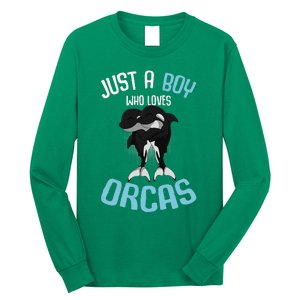 Just A Boy Who Loves Orcas Killer Whale Long Sleeve Shirt