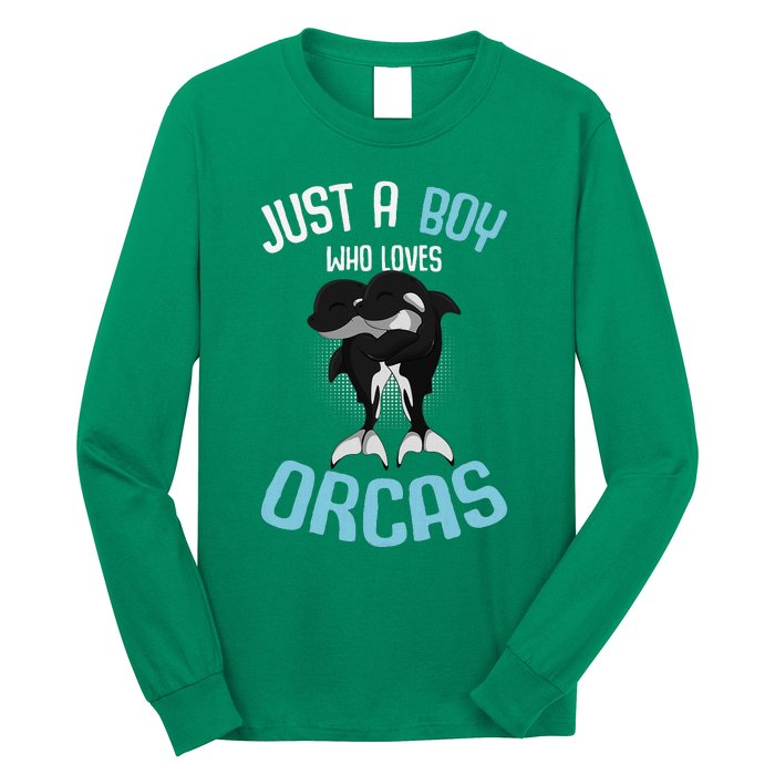 Just A Boy Who Loves Orcas Killer Whale Long Sleeve Shirt