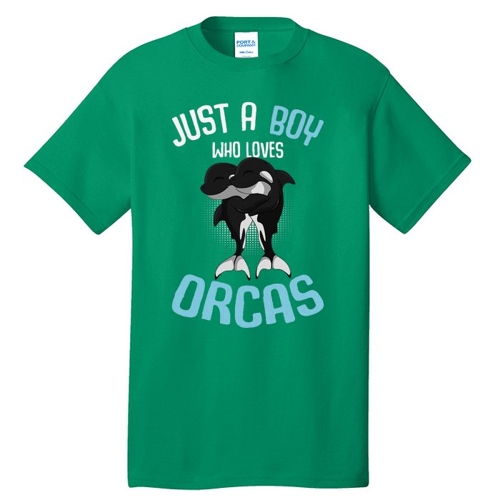 Just A Boy Who Loves Orcas Killer Whale Tall T-Shirt