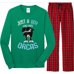 Just A Boy Who Loves Orcas Killer Whale Long Sleeve Pajama Set