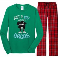 Just A Boy Who Loves Orcas Killer Whale Long Sleeve Pajama Set