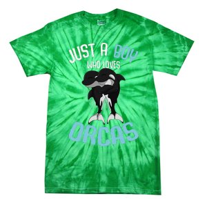 Just A Boy Who Loves Orcas Killer Whale Tie-Dye T-Shirt