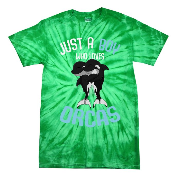 Just A Boy Who Loves Orcas Killer Whale Tie-Dye T-Shirt