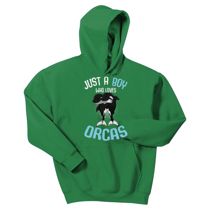 Just A Boy Who Loves Orcas Killer Whale Kids Hoodie