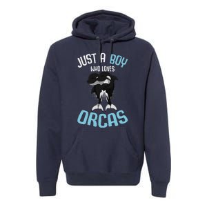 Just A Boy Who Loves Orcas Killer Whale Premium Hoodie