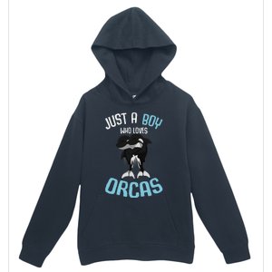 Just A Boy Who Loves Orcas Killer Whale Urban Pullover Hoodie