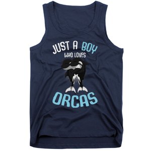 Just A Boy Who Loves Orcas Killer Whale Tank Top