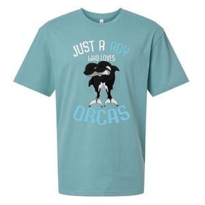 Just A Boy Who Loves Orcas Killer Whale Sueded Cloud Jersey T-Shirt