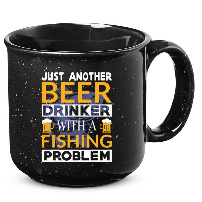 Just Another Beer Drinker With A Fishing Problem Angeln 15oz Campfire Ceramic Mug