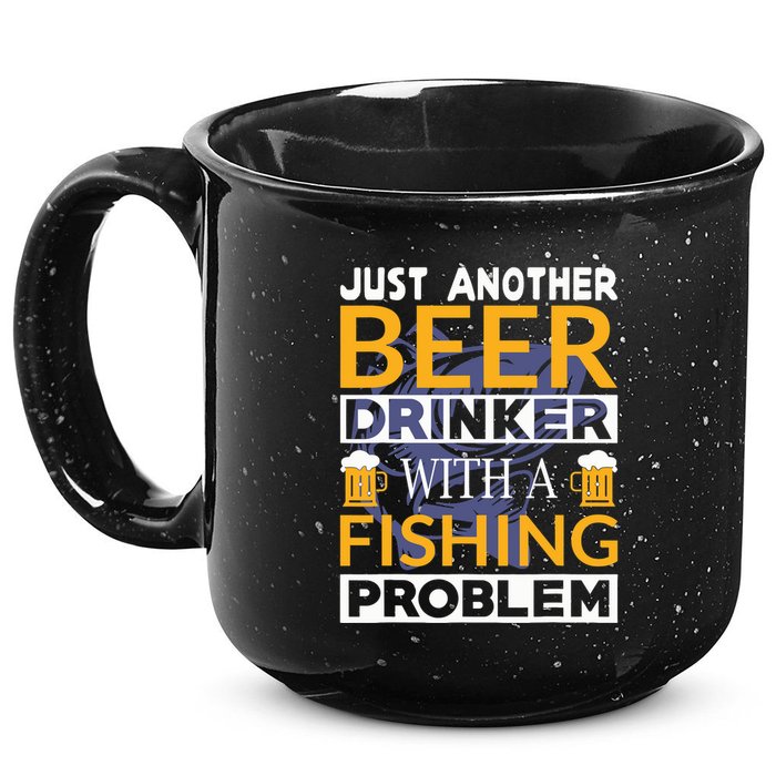 Just Another Beer Drinker With A Fishing Problem Angeln 15oz Campfire Ceramic Mug