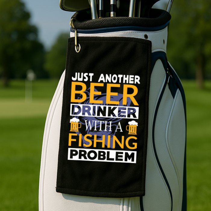 Just Another Beer Drinker With A Fishing Problem Angeln Golf Towel