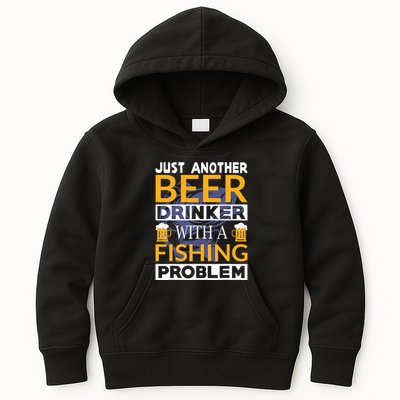 Just Another Beer Drinker With A Fishing Problem Angeln Kids Hoodie