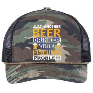 Just Another Beer Drinker With A Fishing Problem Angeln Retro Rope Trucker Hat Cap