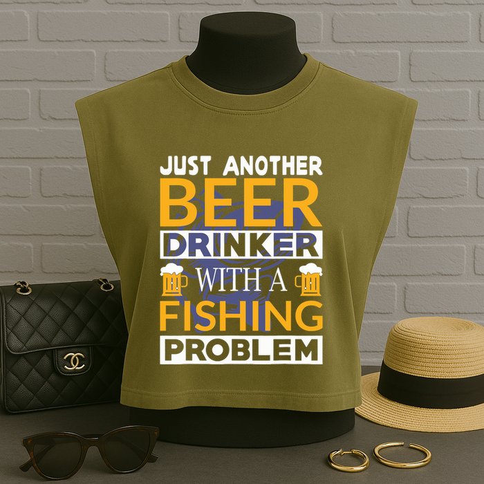 Just Another Beer Drinker With A Fishing Problem Angeln Garment-Dyed Women's Muscle Tee