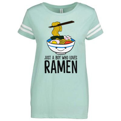 Just A Boy Who Loves Ramen Enza Ladies Jersey Football T-Shirt