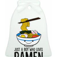 Just A Boy Who Loves Ramen Ceramic Bell Ornament