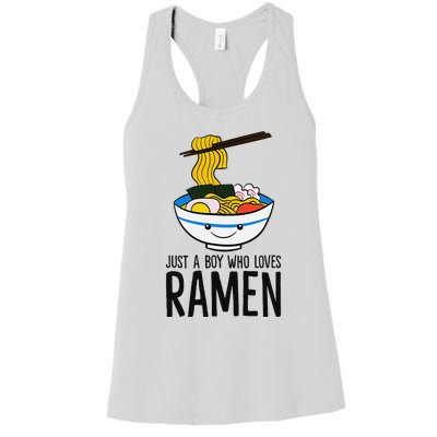 Just A Boy Who Loves Ramen Women's Racerback Tank