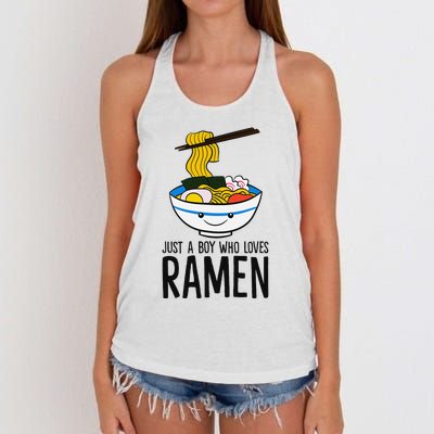 Just A Boy Who Loves Ramen Women's Knotted Racerback Tank