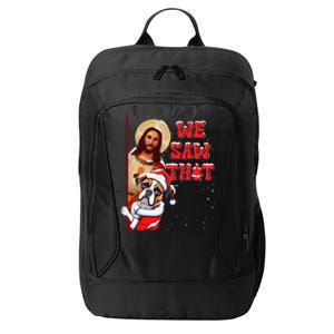 Jesus And Boxer We Saw That Funny Christmas City Backpack