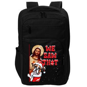 Jesus And Boxer We Saw That Funny Christmas Impact Tech Backpack