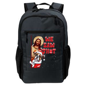 Jesus And Boxer We Saw That Funny Christmas Daily Commute Backpack